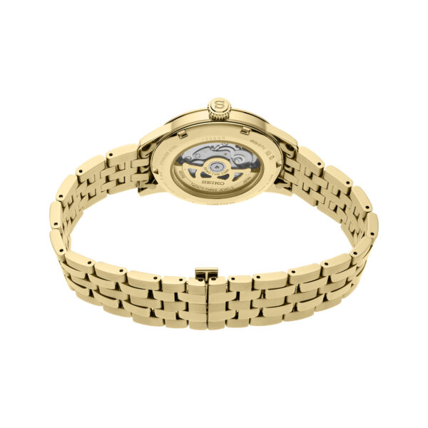Seiko SRPK48J Presage Cocktail Time Beer Half & Half Gold Gradient Dial 40.5mm Case Back