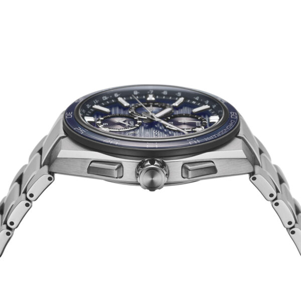 Seiko SSH175J Astron GPS Dual Time Blue Textured Dial 44mm Side Profile