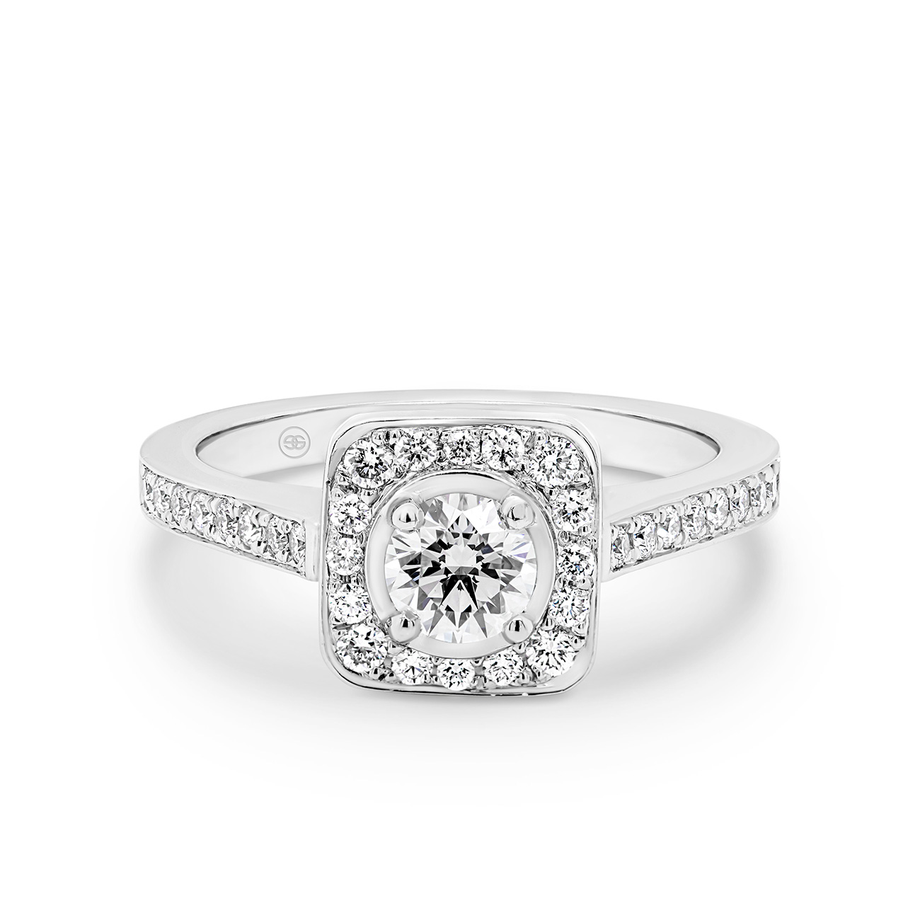 Round Brilliant Diamond Halo Engagement Ring