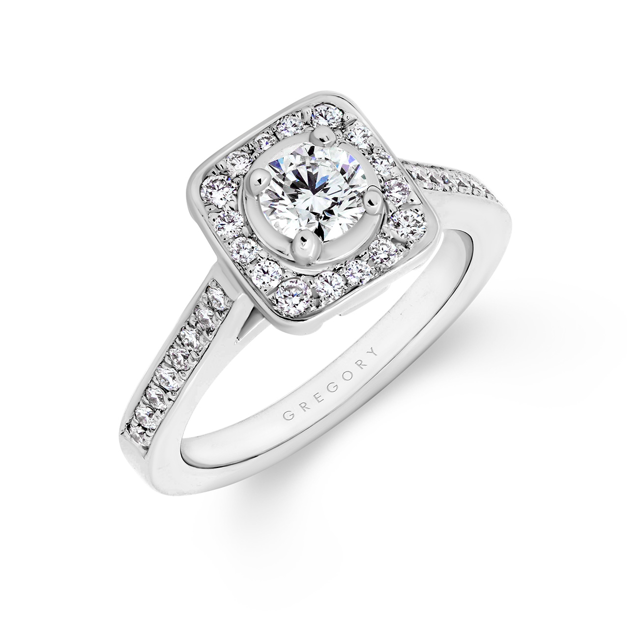 Round Brilliant Diamond Halo Engagement Ring