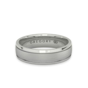 White Gold Modern Wedding Band