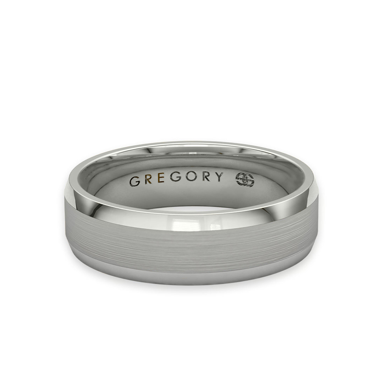White Gold Modern Wedding Band