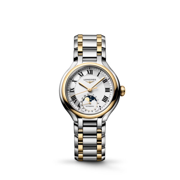 Longines Primaluna Moonphase 34mm L81265797 with ivory opaline dial, two-tone case & bracelet
