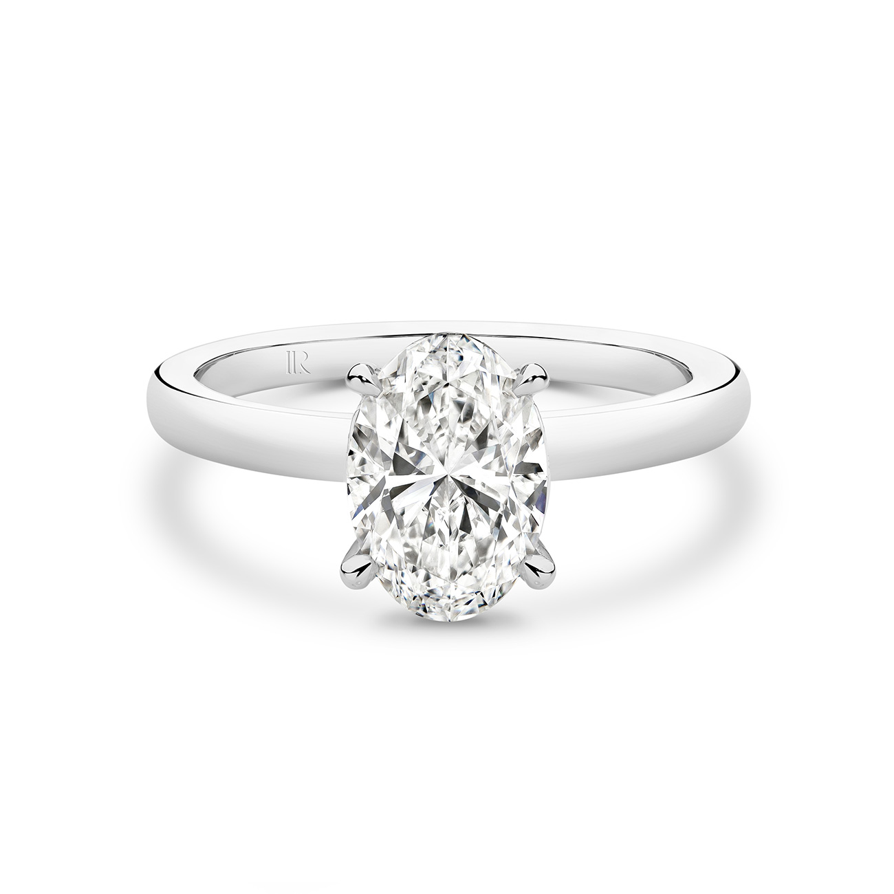 2ct Legacy Oval Brilliant Lab Diamond Solitaire 18K White Gold Engagement Ring