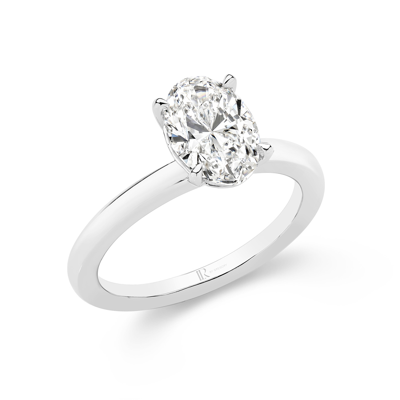 2ct Legacy Oval Brilliant Lab Diamond Solitaire 18K White Gold Engagement Ring