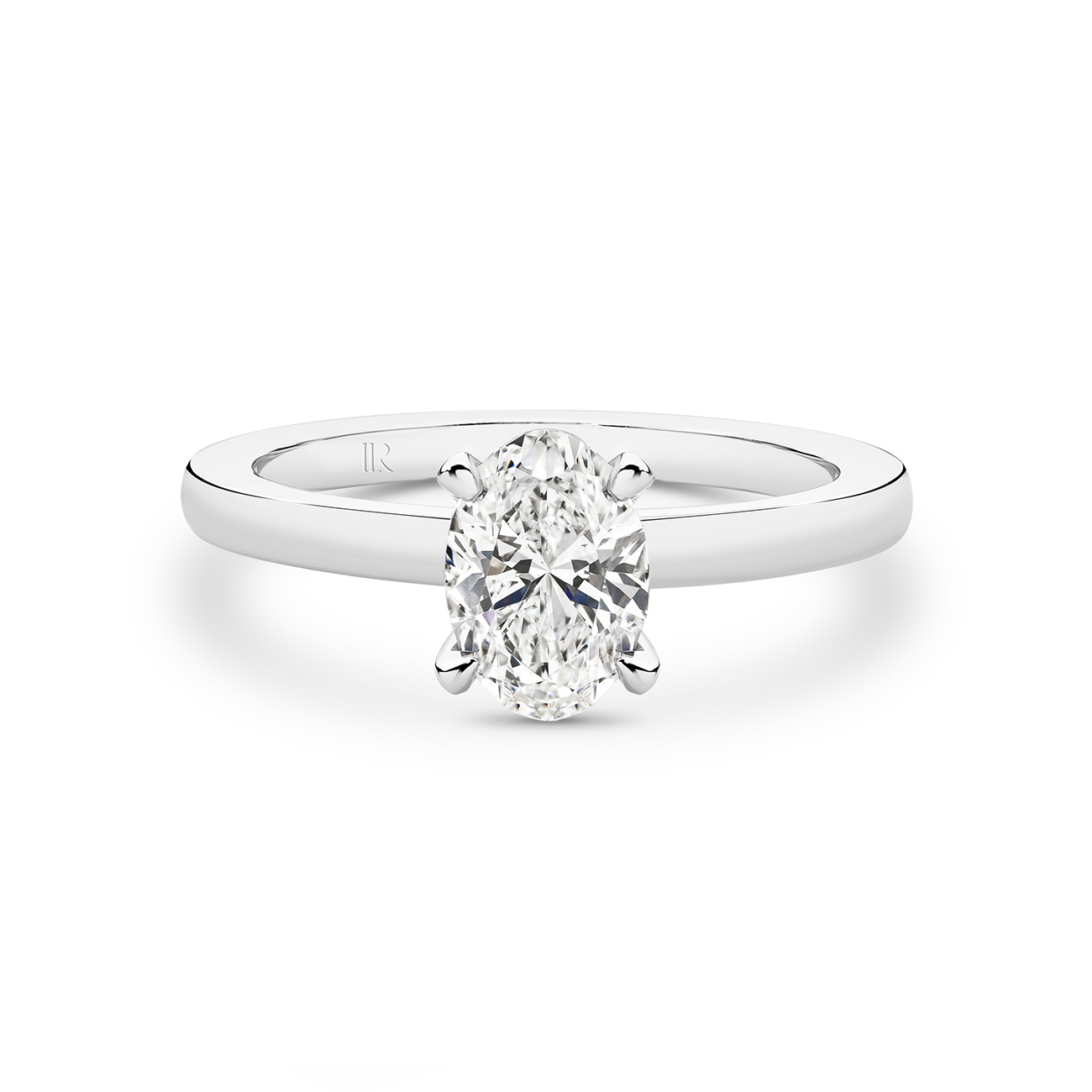 1ct Legacy Oval Brilliant Lab Diamond Solitaire 18K White Gold Engagement Ring