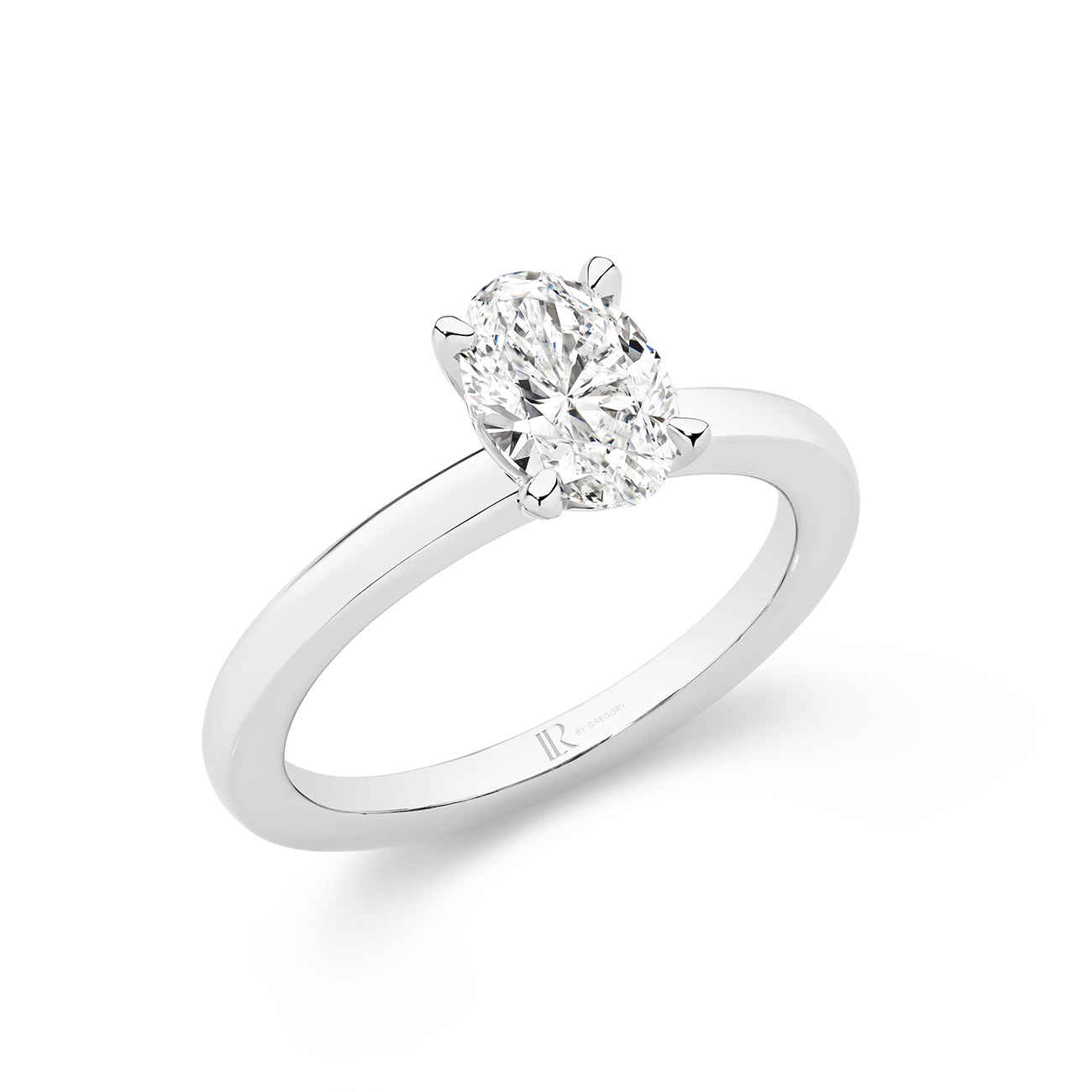 1ct Legacy Oval Brilliant Lab Diamond Solitaire 18K White Gold Engagement Ring