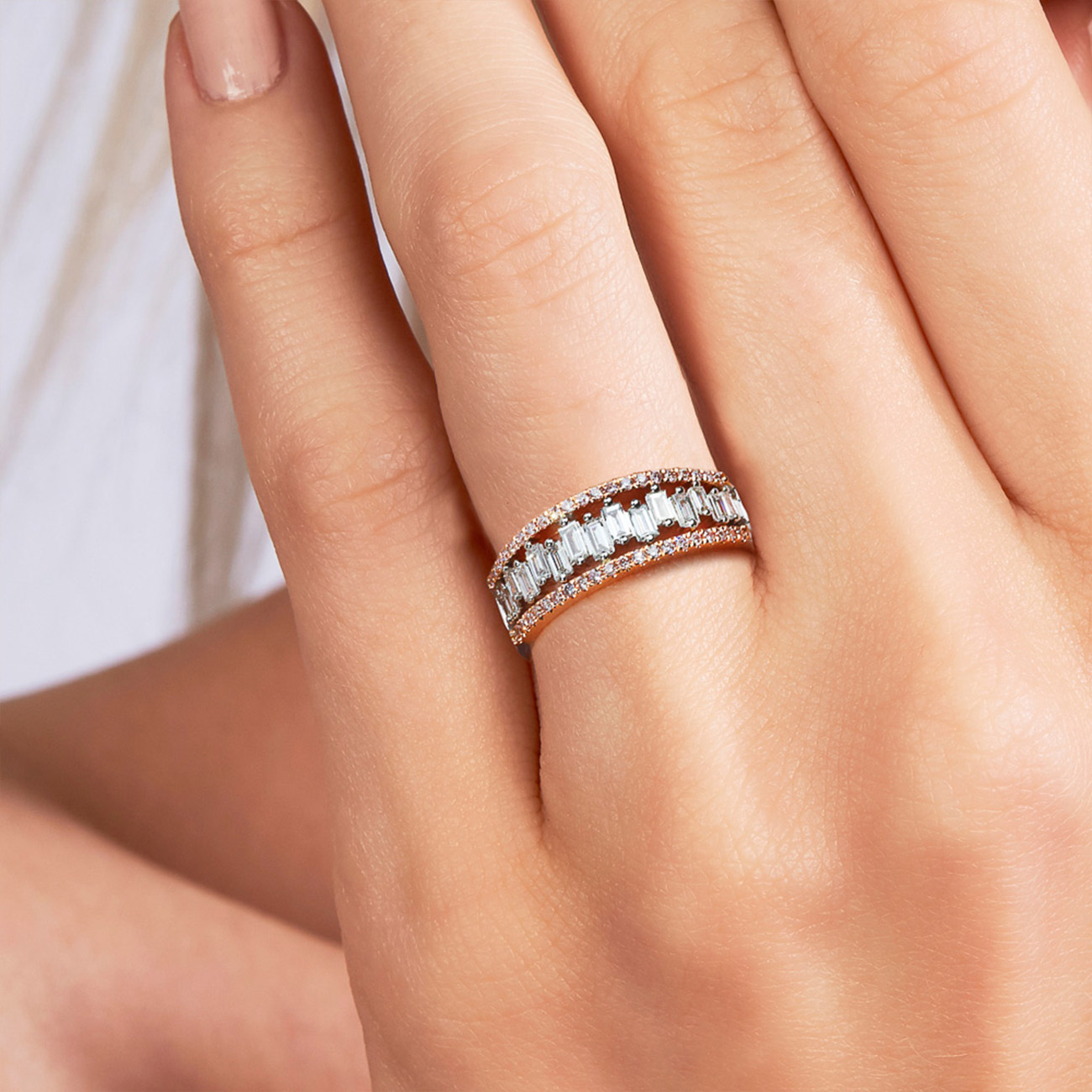 Pink &#038; White Diamond Blush Esme Ring