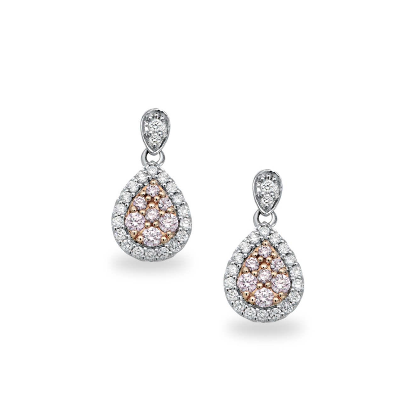 Pink &#038; White Diamond Blush Penelope Earrings