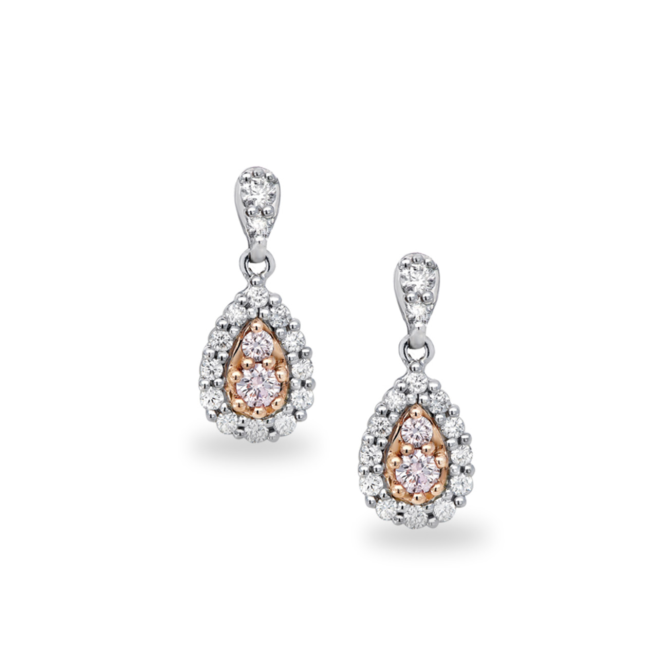 Pink &#038; White Diamond Blush Belle Earrings