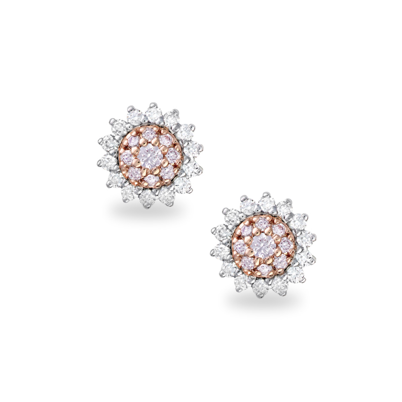 Pink &#038; White Diamond Blush Santini Earrings