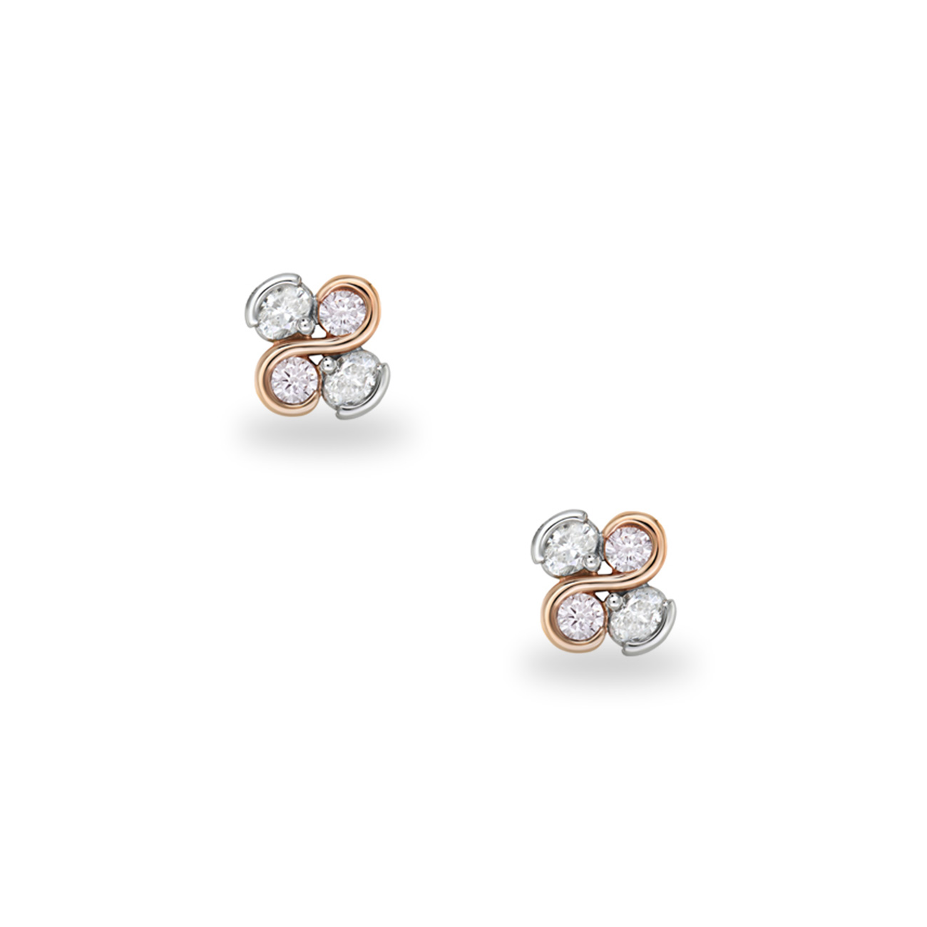 Pink &#038; White Diamond Blush Brooke Earrings