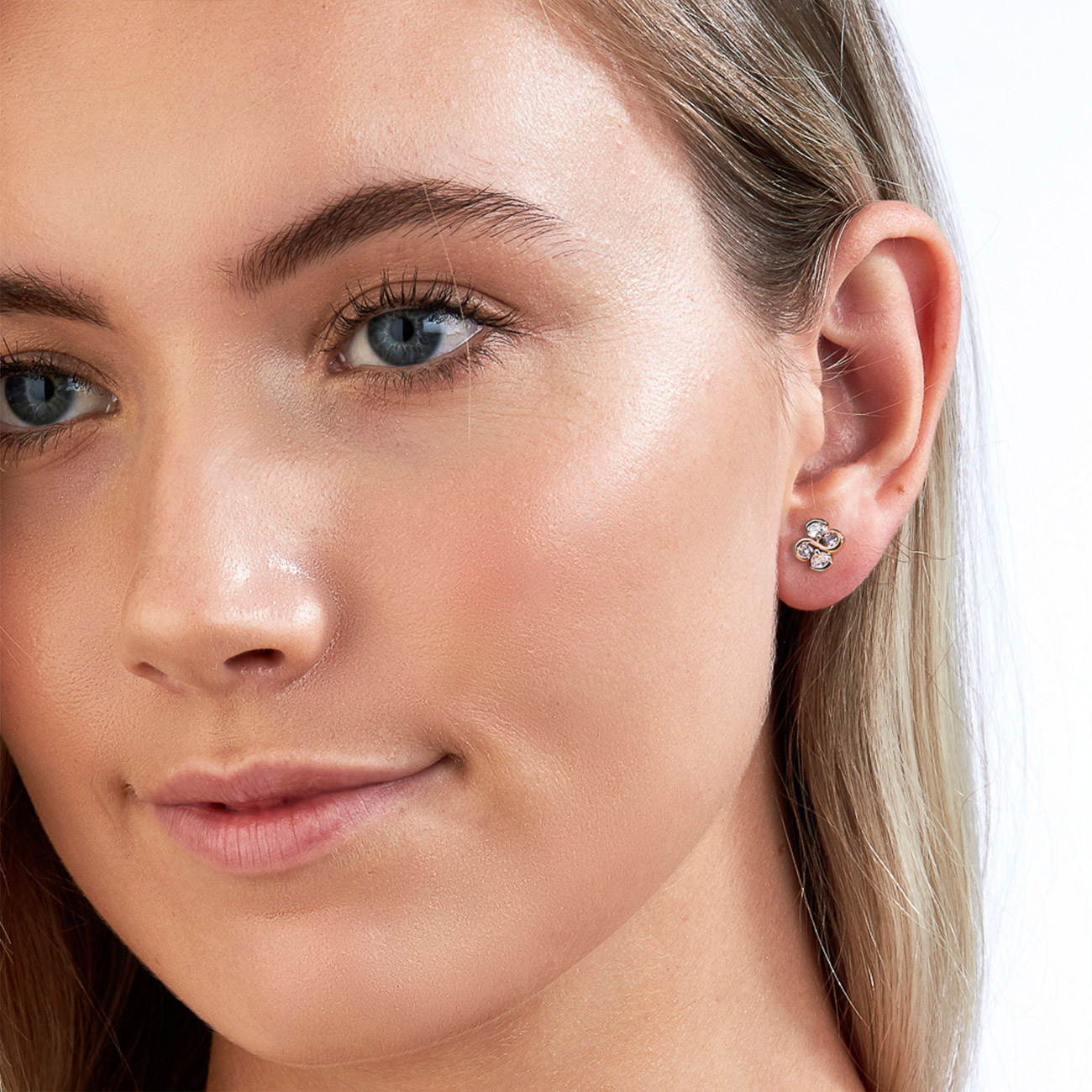 Pink &#038; White Diamond Blush Brooke Earrings