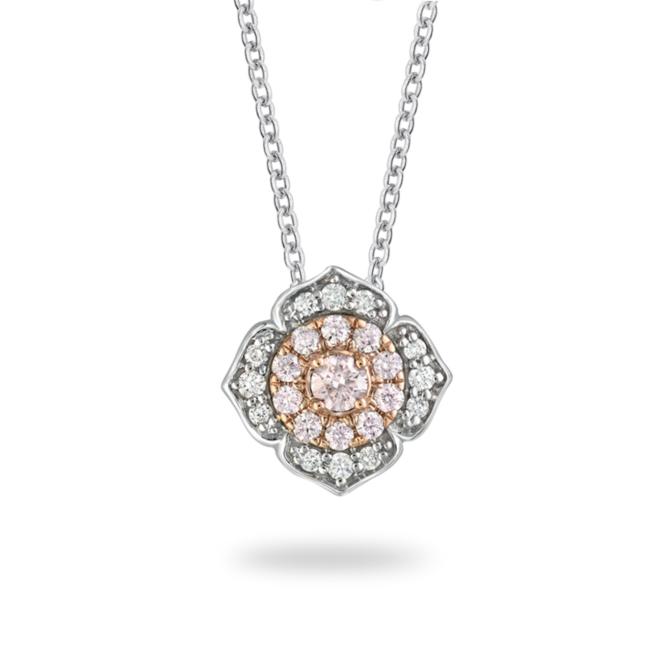 Pink &#038; White Diamond Blush Allegria Necklace