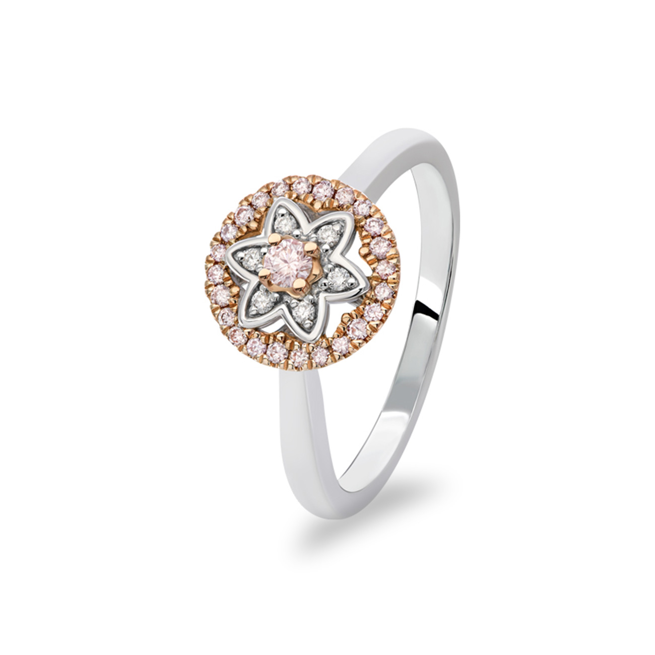 Pink &#038; White Diamond Blush Faith Ring