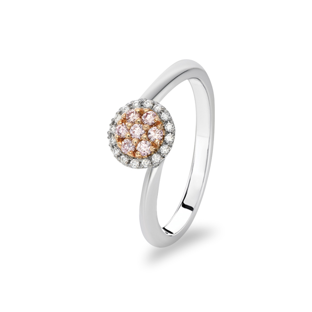 Pink &#038; White Diamond Blush Rosalie Ring