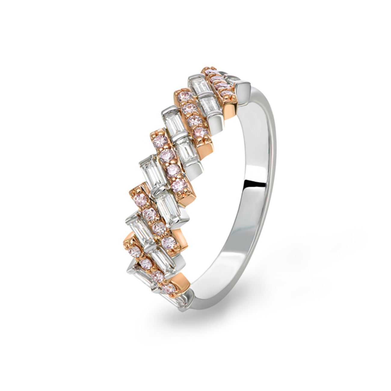 Pink &#038; White Diamond Blush Ellery Ring