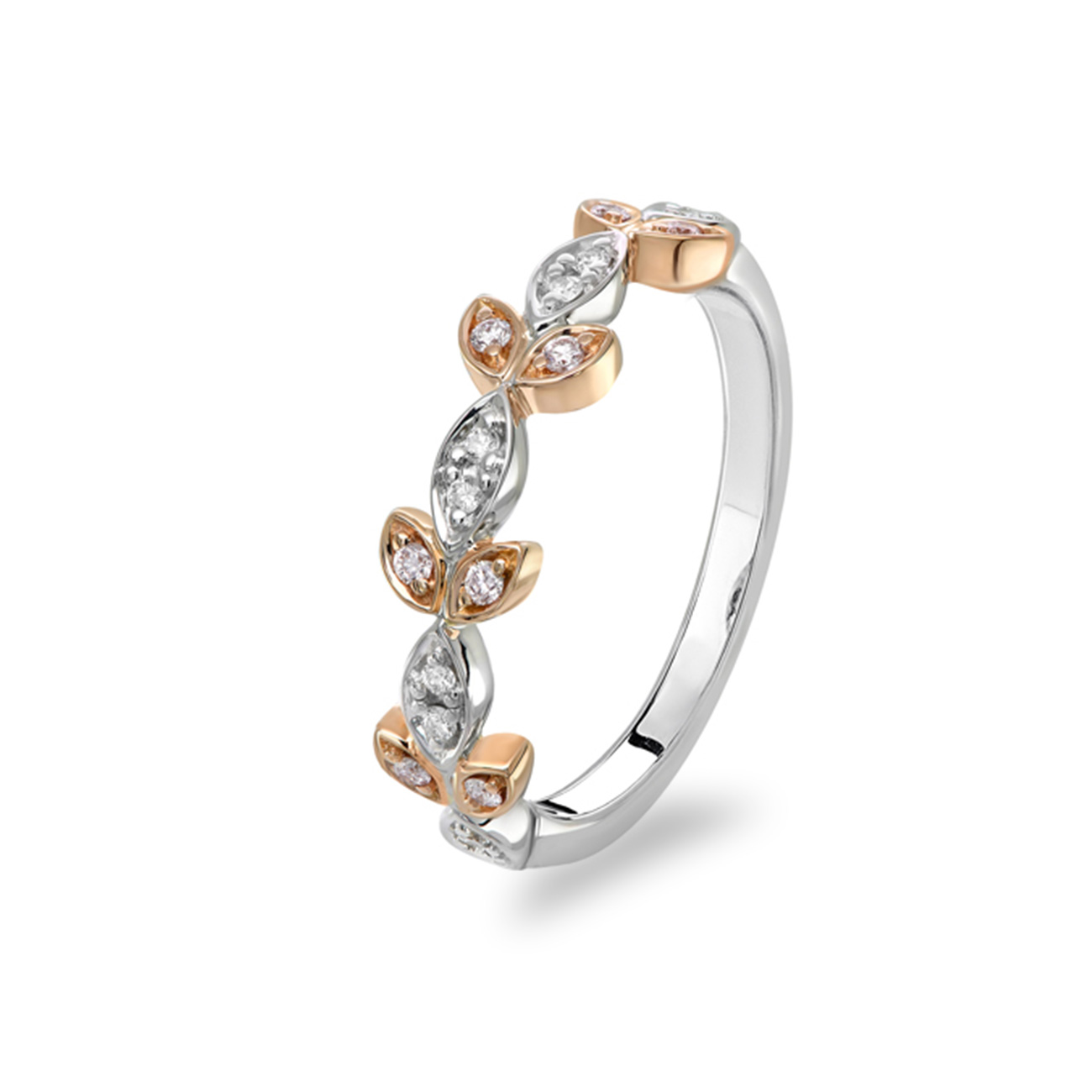 Pink &#038; White Diamond Blush Vevina Ring