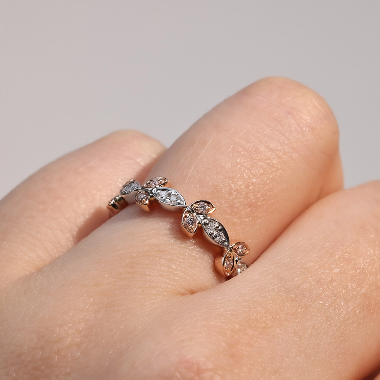 Pink &#038; White Diamond Blush Vevina Ring