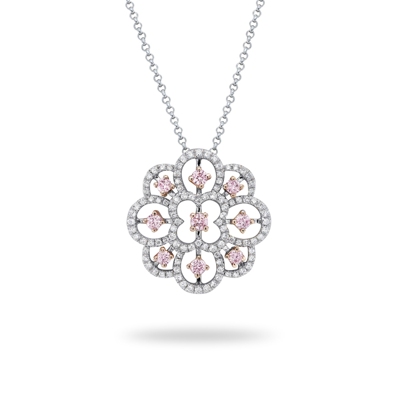 Pink &#038; White Diamond Kimberley Rosamund Necklace