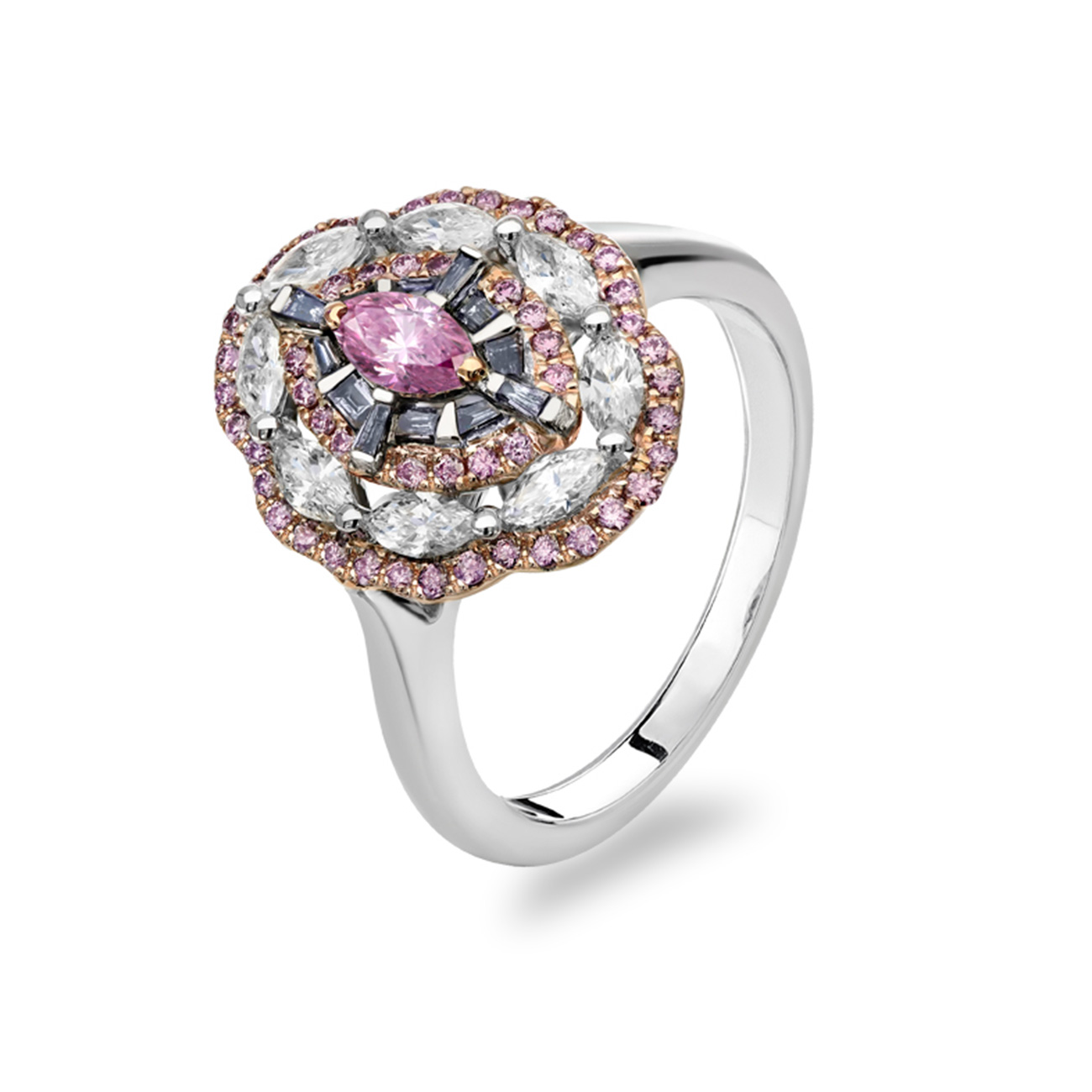 Pink &#038; White Diamond Kimberley Blue Danube Ring