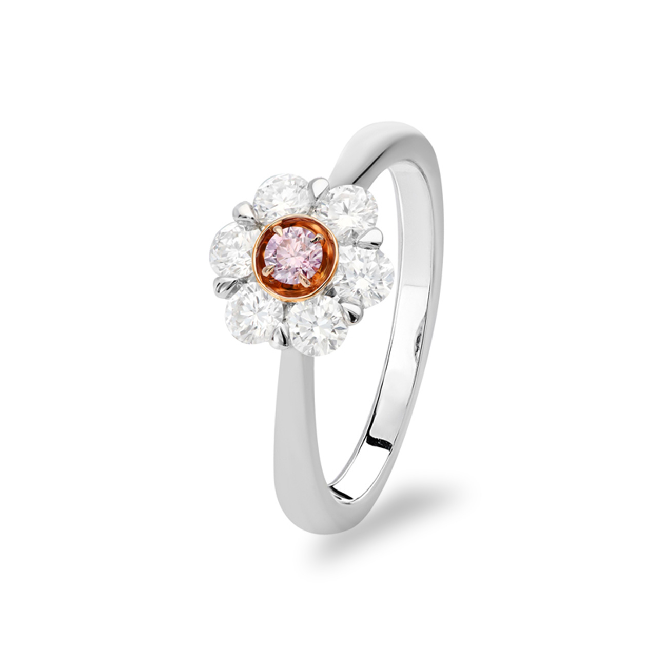 Pink &#038; White Diamond Kimberley Peony Ring