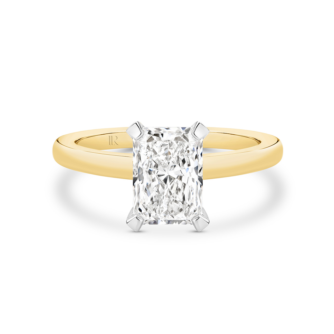 2ct Legacy Radiant Lab Diamond Solitaire 18K Yellow Gold Engagement Ring
