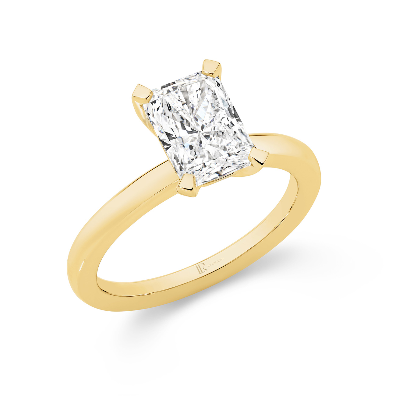 2ct Legacy Radiant Lab Diamond Solitaire 18K Yellow Gold Engagement Ring