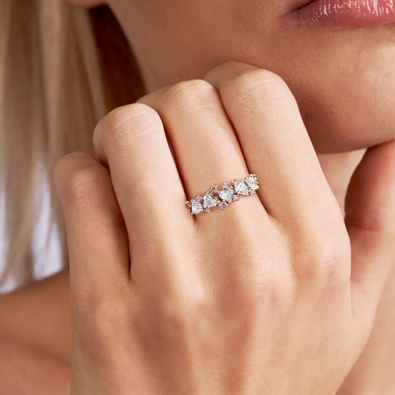 Pink &#038; White Diamond Kimberley Adelina Ring