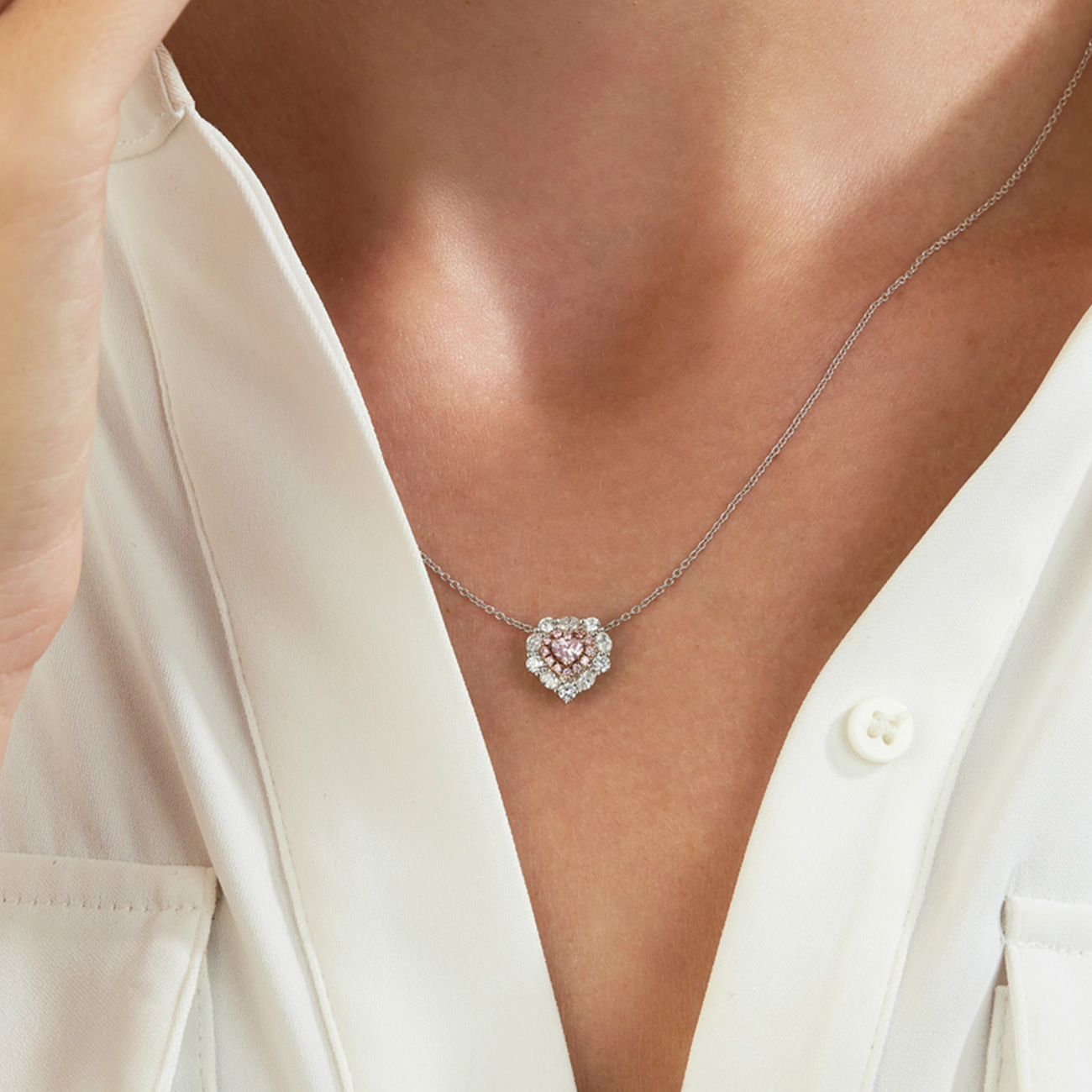 Pink &#038; White Diamond Kimberley Matisse Necklace