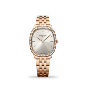 Raymond Weil Toccata Heritage 5280-P5S-64001 with old silver dial and diamond-set rose gold PVD case