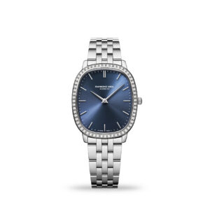 Raymond Weil Toccata 5280-STS-50001 with sunrayed blue dial and diamond-set stainless steel case
