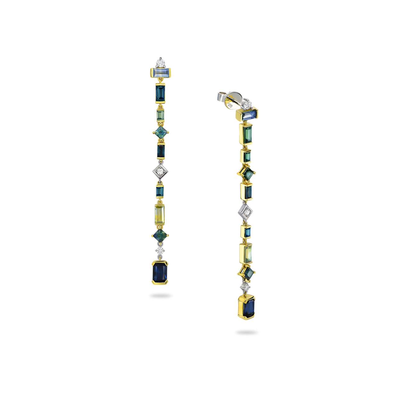 Multi-coloured Australian Sapphire Wild Gypsy Earrings