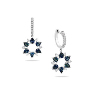 Blue Australian Sapphire & Diamond Tana Earrings