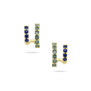 Blue & Teal Australian Sapphire Scala Earrings