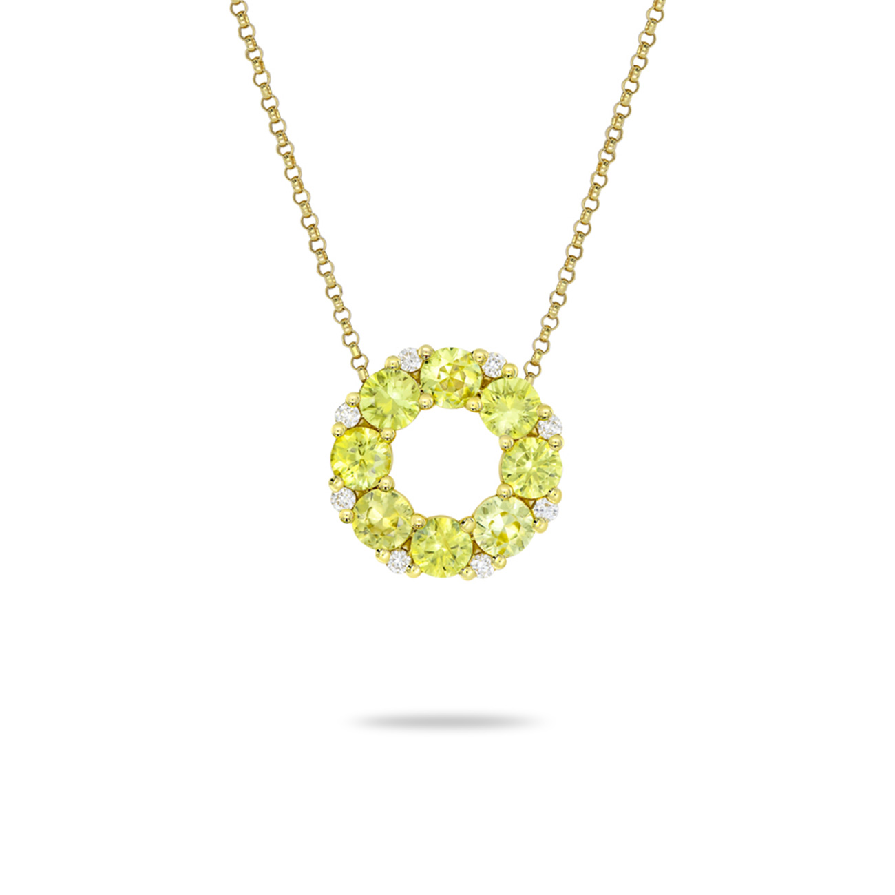 Yellow Australian Sapphire &#038; Diamond Coreen Necklace