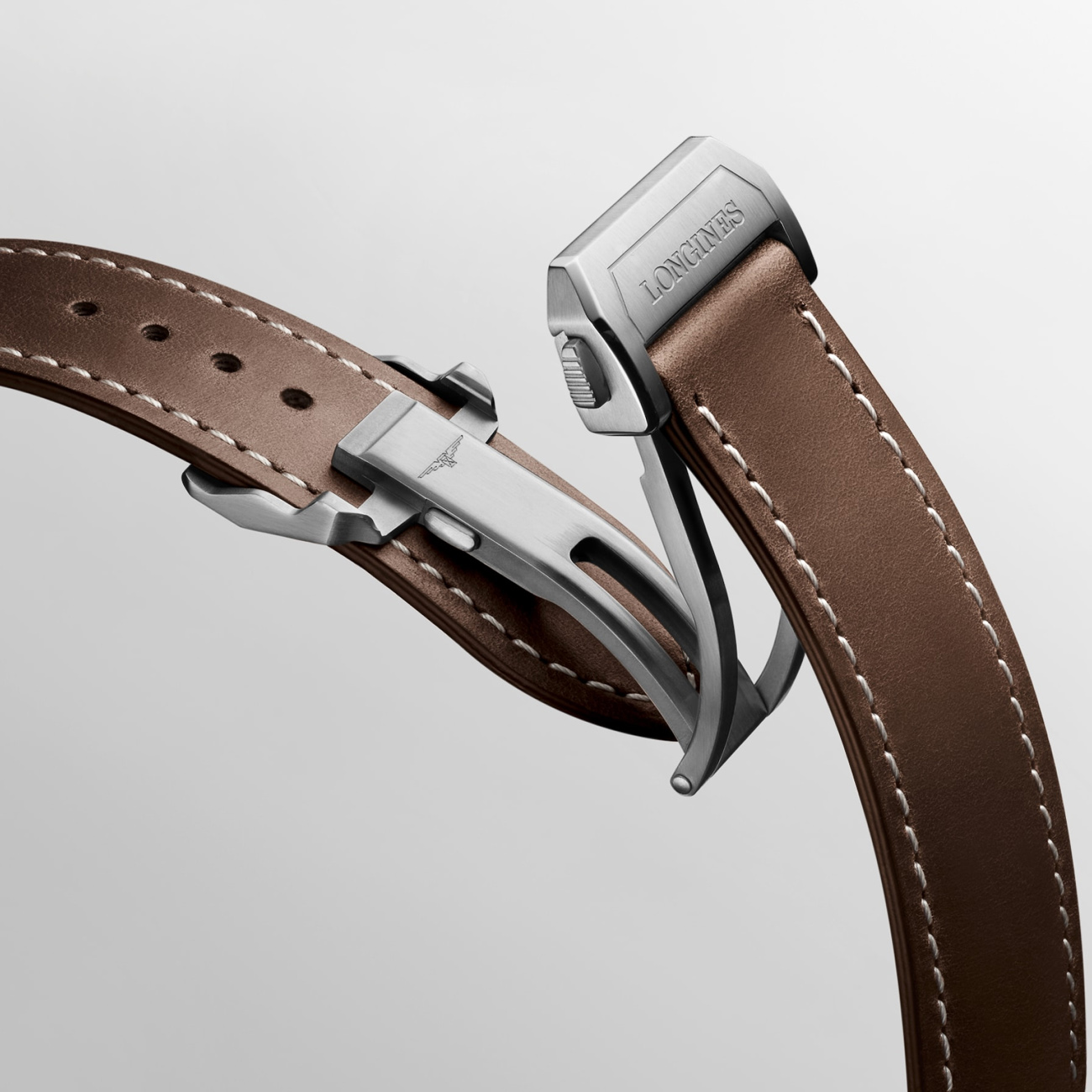 LONGINES Spirit Pilot L3.809.4.53.2 – 39mm Automatic Watch with Leather Strap LONGINES Spirit Pilot L3.809.4.53.2 automatic watch with black dial and brown leather strap