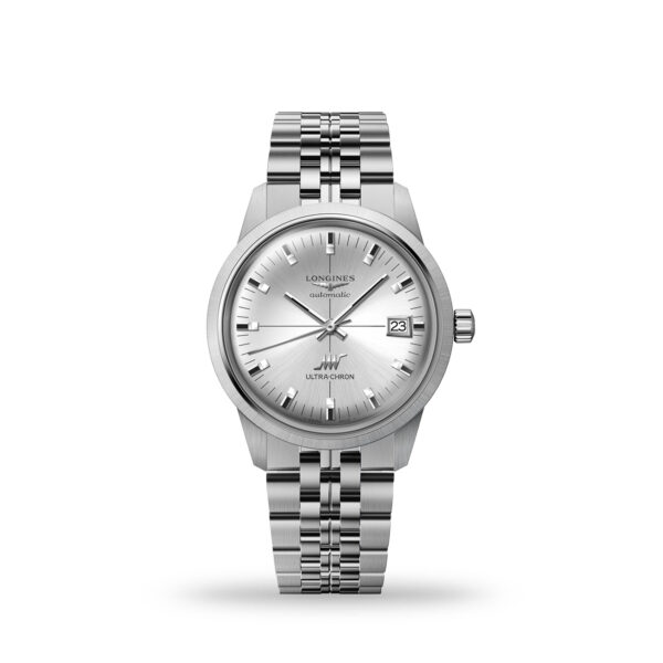 Longines Ultra-Chron Classic L2.537.4.72.6 37mm automatic watch with sunray silver dial and stainless steel bracelet