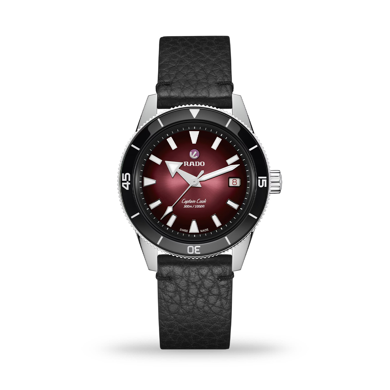 Rado Captain Cook Automatic R32223408 Rado Captain Cook Automatic R32223408 black‑to‑burgundy gradient dial watch