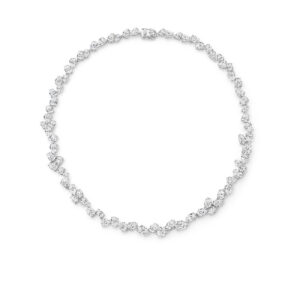Cubic Zirconia Silver Fancy Pear Alice Collier with white pear-shaped stones.
