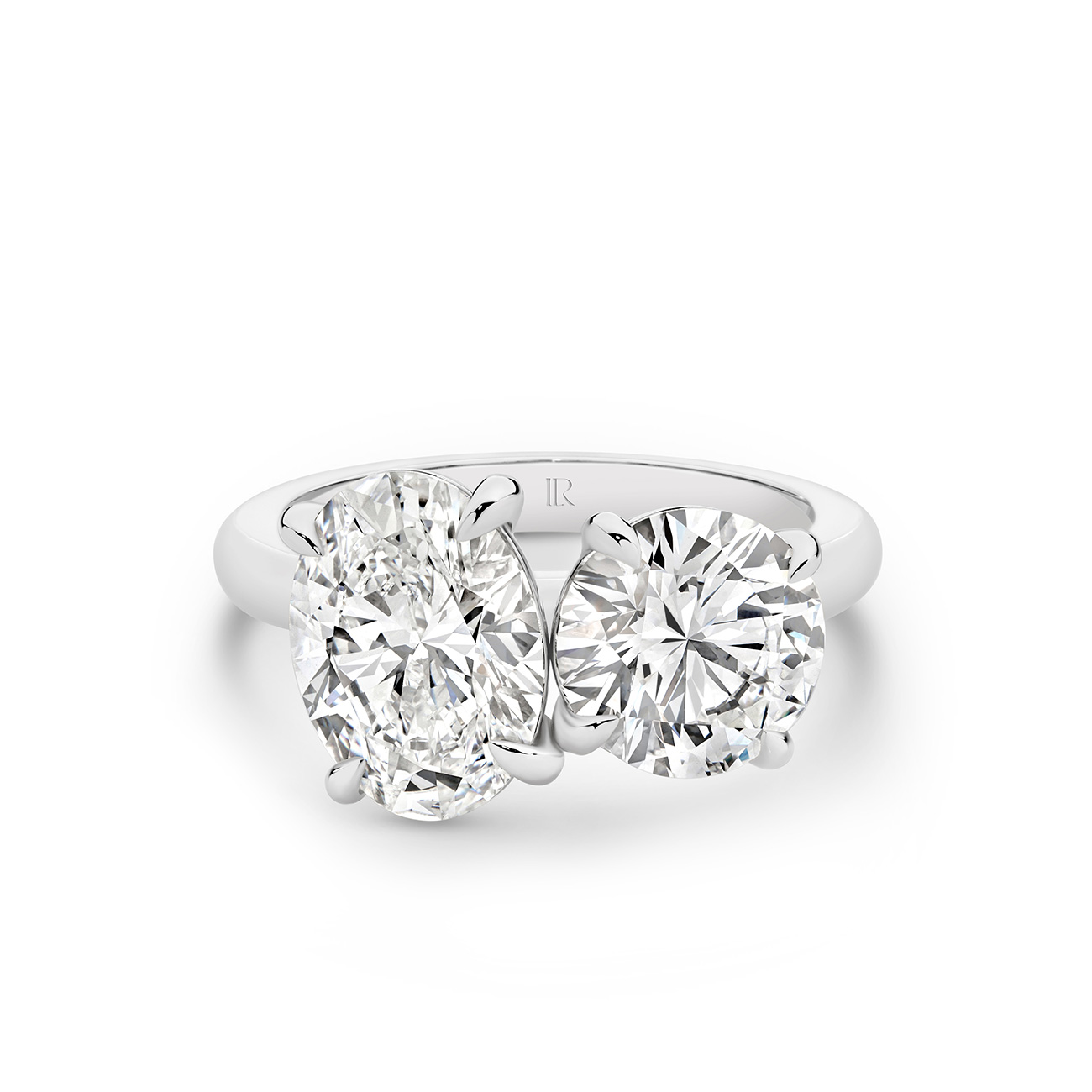 Harmony Oval &#038; Round Lab Diamond Toi Et Moi Large Ring in 18K White Gold