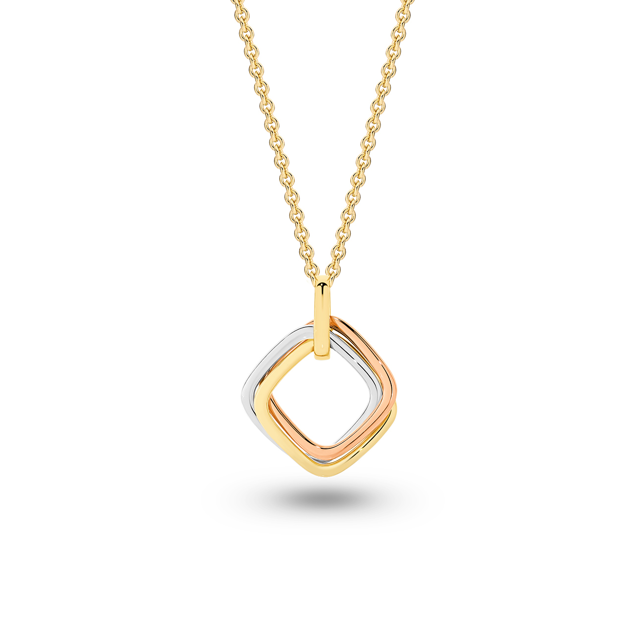 Three-Tone Trio Pendant in 18K Gold