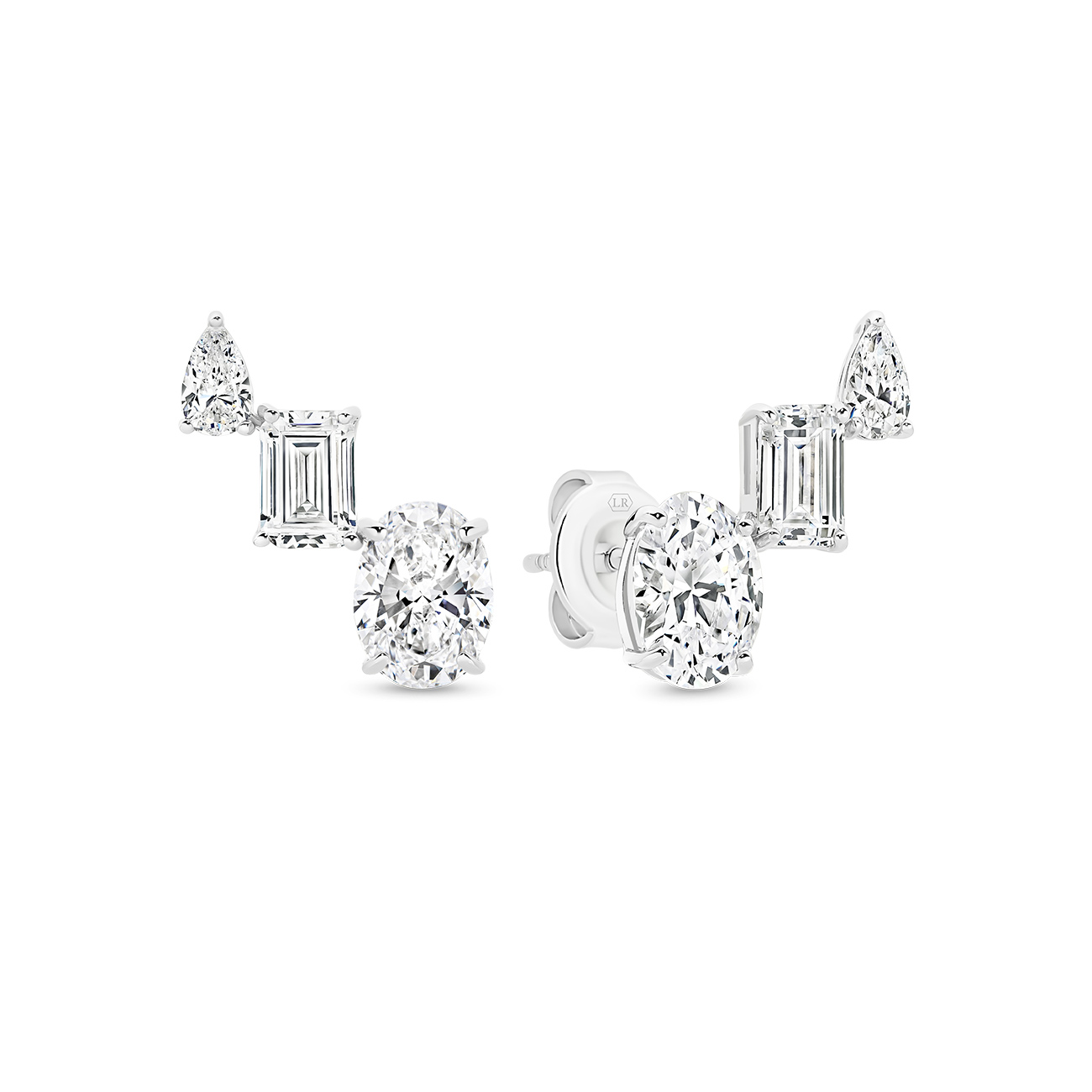 Cubic Zirconia Silver Oval Mia Stud Earrings