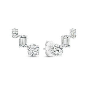 Sterling Silver Round Mia Stud Earrings with Cubic Zirconia by Leyla Rose