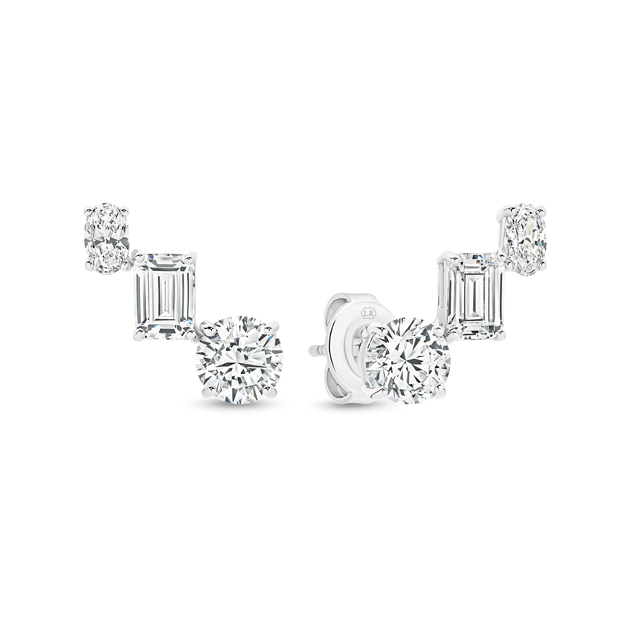 Cubic Zirconia Silver Round Mia Stud Earrings