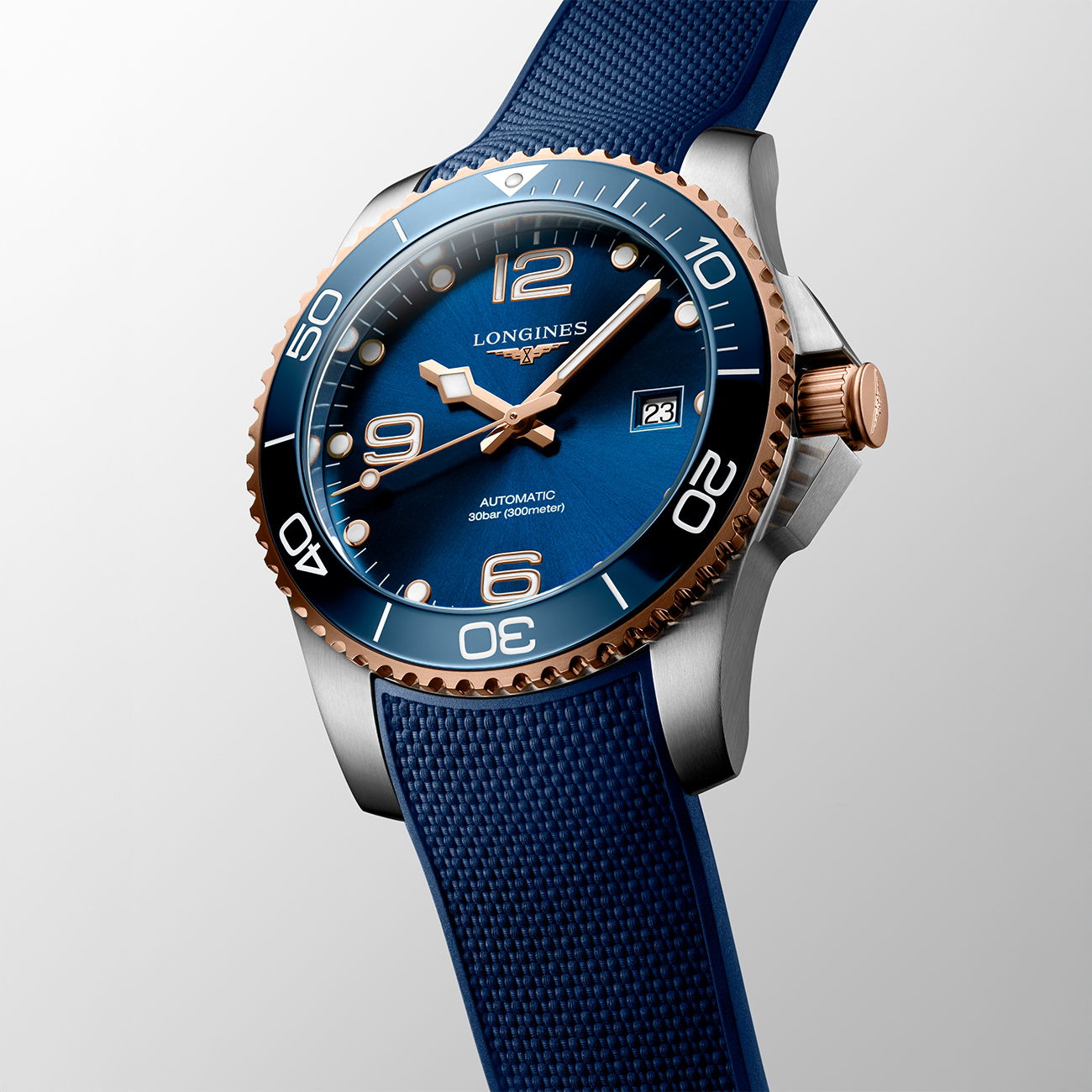 Longines HydroConquest 41mm Men’s Watch Blue L37813989 – Swiss Automatic Diver Longines HydroConquest 41mm men’s watch with blue dial, ceramic bezel, and rubber strap