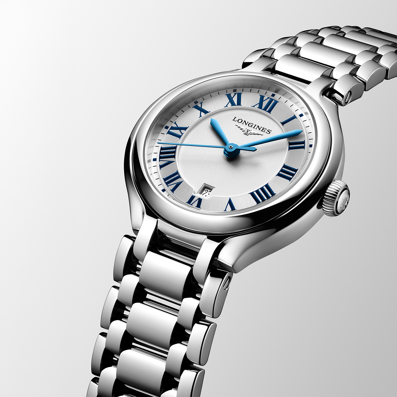 Longines PrimaLuna L8.142.4.71.6 Sunray Silver Dial Women’s Quartz Watch Longines PrimaLuna L8.142.4.71.6 women’s stainless steel quartz watch with sunray silver dial