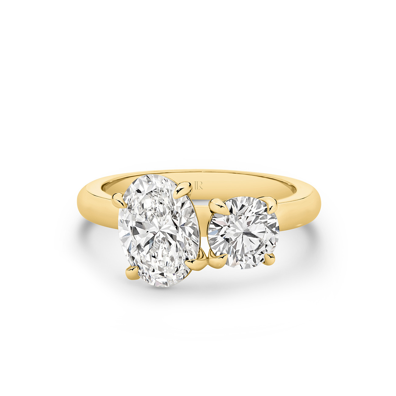 Harmony Oval &#038; Round Lab Diamond Toi Et Moi Small Ring in 18K Yellow Gold