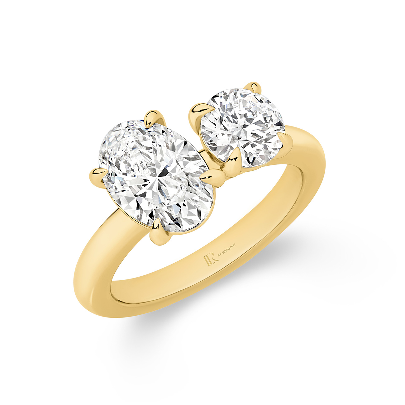 Harmony Oval &#038; Round Lab Diamond Toi Et Moi Small Ring in 18K Yellow Gold