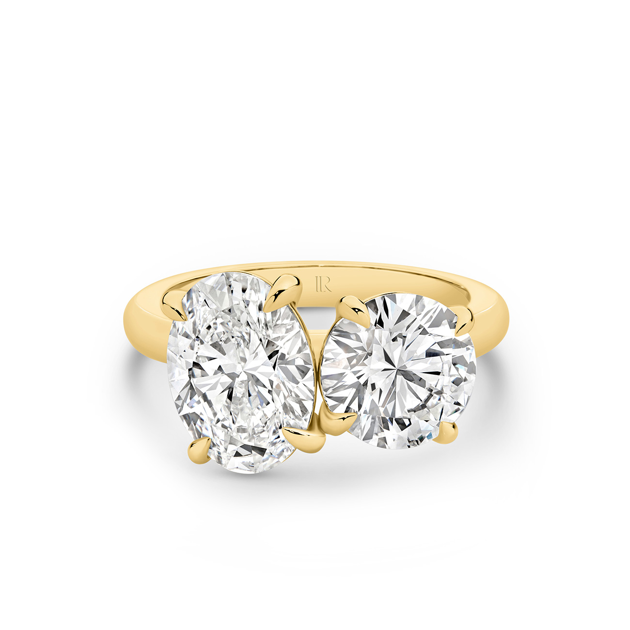 Harmony Oval &#038; Round Lab Diamond Toi Et Moi Large Ring in 18K Yellow Gold